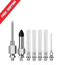 Grease Gun Needle Tip Kit 7 Pcs, 5Pc Grease Gun Needle Tip Mouth+ 1Pc Rubber Ada