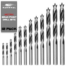 Brad Point Wood Drill Bit Set - Metric Sizes 12 Pack with Storage Case ...