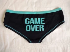 Rue 21 Tarea Game Over Panties Black Teal Glitter Large Y2K NWOT 