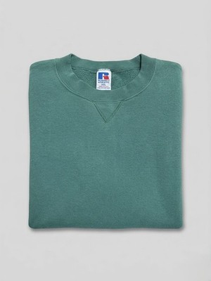 VINTAGE 90s FOREST GREEN RUSSELL ATHLETIC BLANK CREWNECK