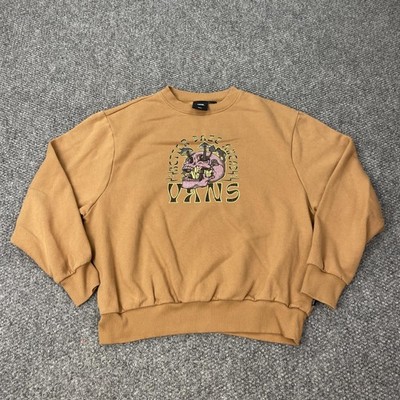 Vans Sweatshirt Mens Small Brown Crewneck Graphic Better Daze Ahead Pullover