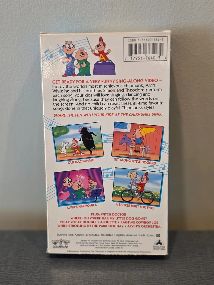 Alvin and the Chipmunks Video Ragtime Cowboy Joe (VHS, 1994) - Image 2 of 3