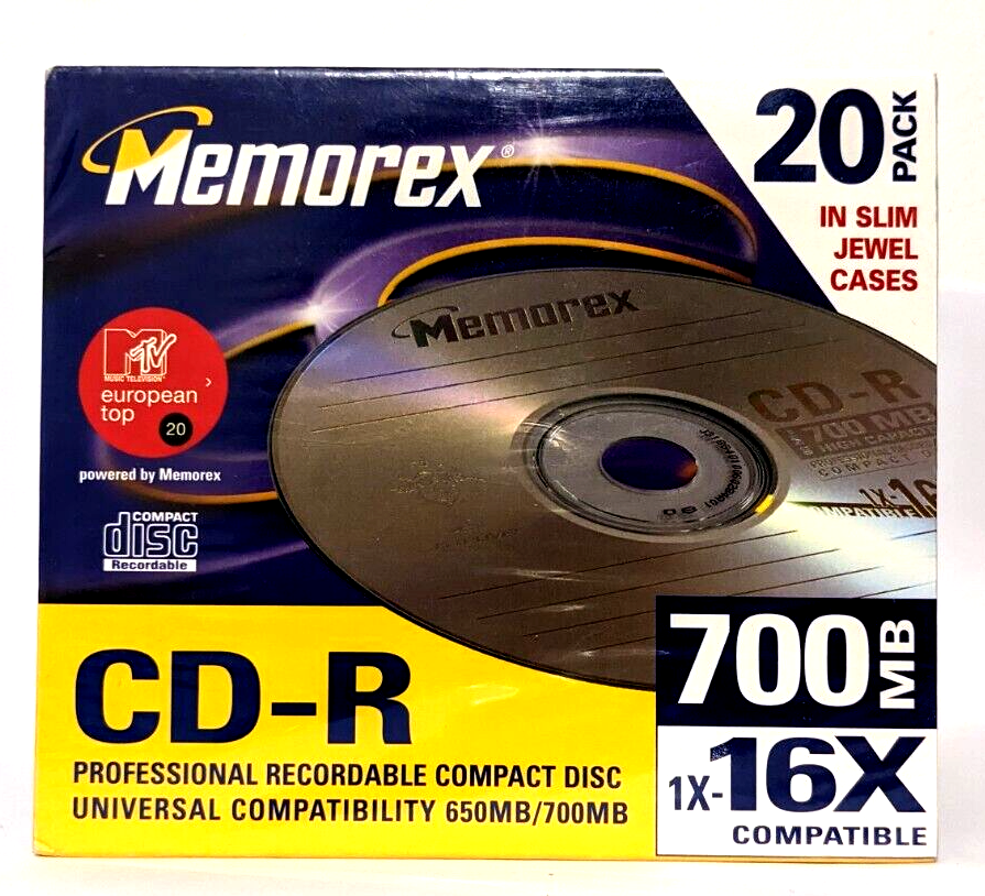 Memorex CDR 2 x 10 Pack 20 Pack 80 Mins / 700MB / 16x NEW & SEALED