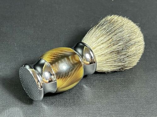 Face Lathering Shaving Brush Silver Tip Hair Barber Badger For soap cream Foam - Picture 4 of 6