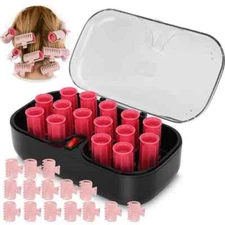 15pcs Hair Perm Rods Hair Curler Roller 30mm with 15 Hair Clips Clamp 110-220V