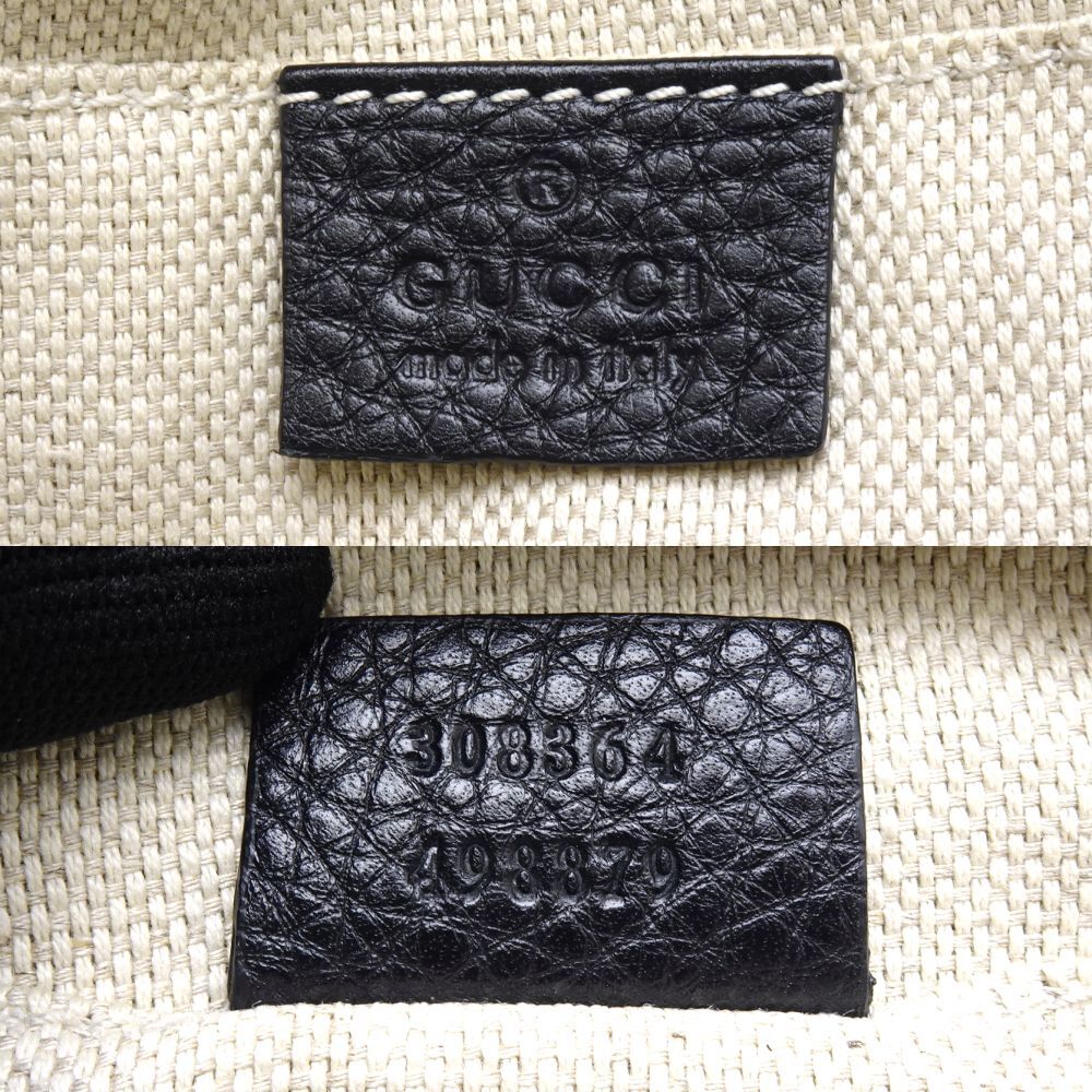 国内発送グッチ ブロンディ NM GG GUCCI Shoulder bag Small disco bag Soho 308364 Leather Black