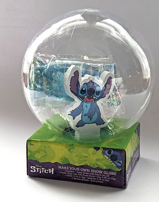 NEW Disney Stitch Make Your Own Snow Globe Arts Craft Kit Glitter Stickers