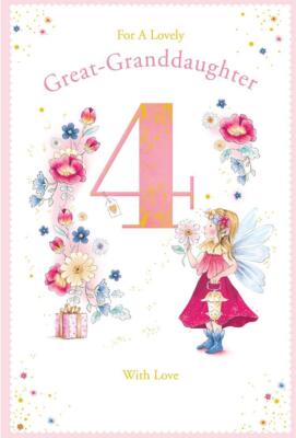 Große Enkelin 4. Geburtstag Karte Alter 4 Löwenzahn Fee 9'''' x 6'''' schöne Ver