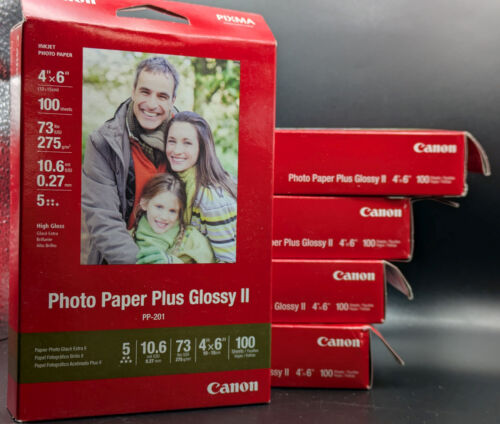 Canon Photo Paper Plus Glossy II 2 5"x7" 100 Sheets PP-201 5-PACK 500pages NEW