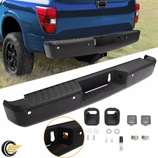 Rear Step Bumper Steel Black For Nissan Titan XD SL SV Crew Cab 2016-2020