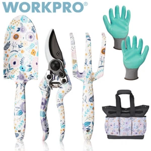 WORKPRO 5PC Ensemble d'outils de jardinage robuste Set d'outil à main de jardining w/Garden Tool Bag