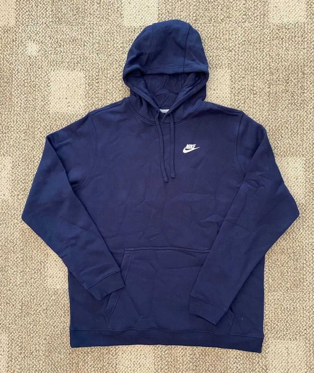 NIKE XXL size 上下セット　防寒　navy Blue Nike Hoodie Sweatshirt Sportswear Pullover Solid Navy Blue