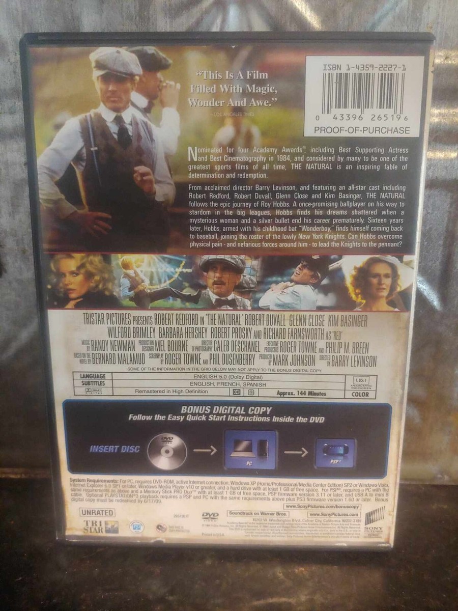 THE NATURAL 1984 Classic Baseball Widescreen DVD Movie w
