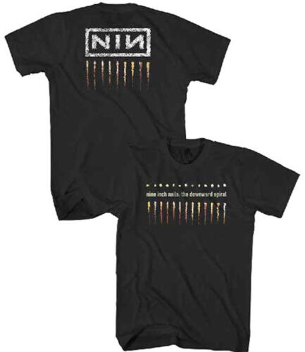 T-shirt nera Nine Inch Nails-Giù Spirale con stampa posteriore