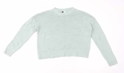 Divided by H&M Damen Pullover grün U-Boot-Ausschnitt Baumwollmischung Größe S