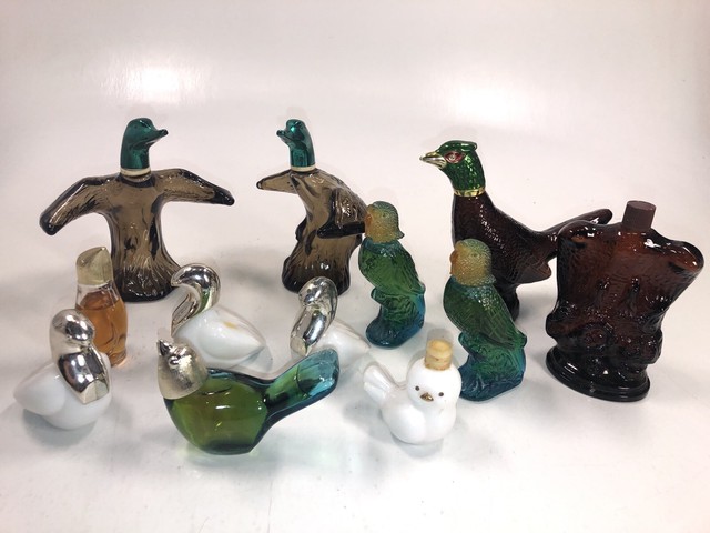 Lot of 12 Vintage Avon Bird Fowl Collector Cologne Bottles w/ Varied