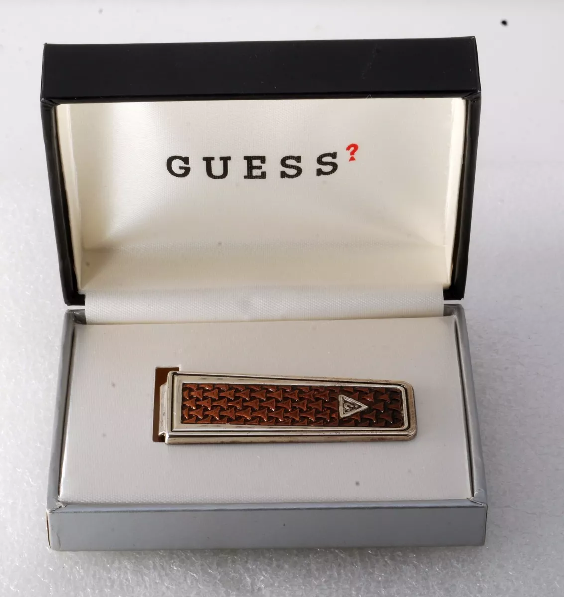 Guess Money Clip Orange & Silver Logo ? Designer New In Box w Tag