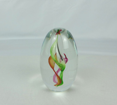 French Art Glass Paperweight Sculpture Eric-Agnes Laurent Le Souffle 1991