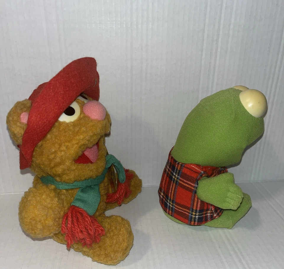 Vintage 1988 Jim Henson Muppet Babies Doll Fozzie Bear Kermit Plush McDonald's - Image 2 of 4