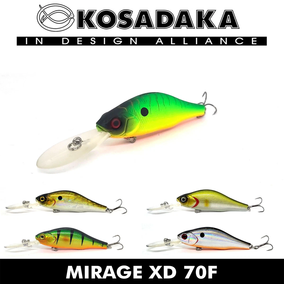 KOSADAKA MIRAGE XD 70F FLOATING FISHING CRANK BAIT LURE 70mm 9.8g DARK HUNTER