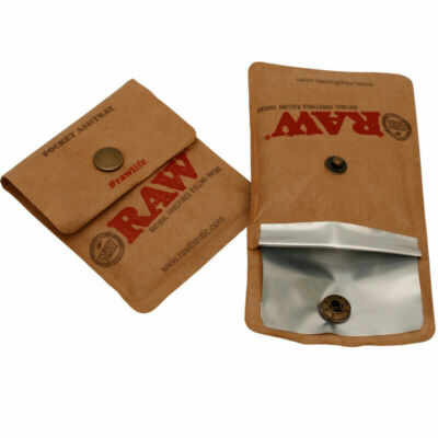 RAW Pocket Ashtray Pouch Cigarette Butt Portable Travel SAFE Foil Lined UK 