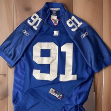 New York Giants Jersey Youth Sz L 12-14 Justin Tuck #91 Reebok Blue Field NFL