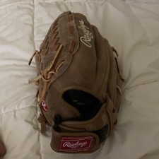 Rawlings PP120R Brown Leather Baseball Glove 12  Right Hand throw Gently Used.