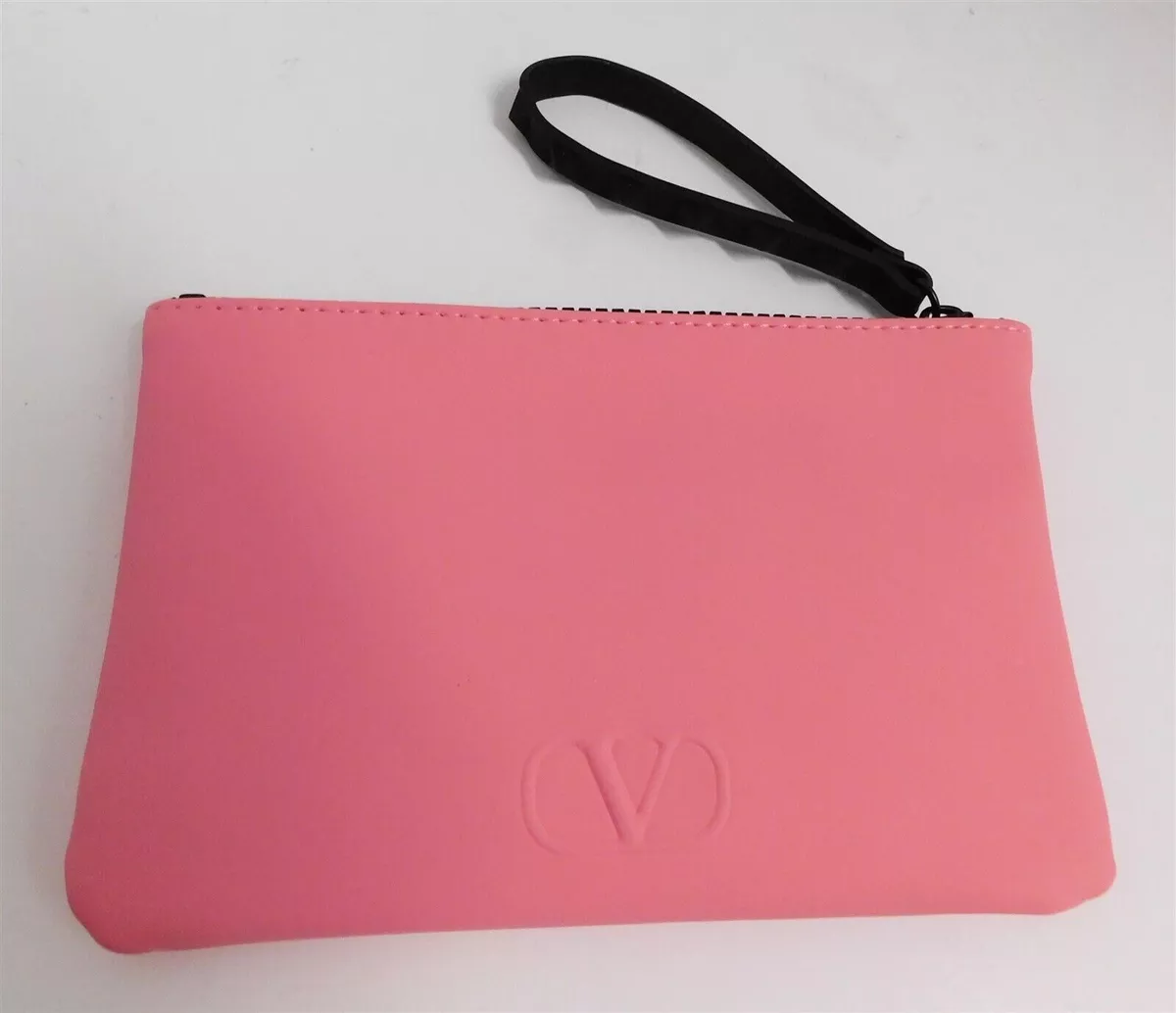 New Valentino Born In Roma Pink Black Recycled Rubber Small Clutch