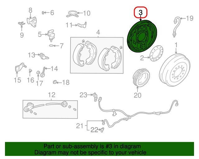Backing Plate Rh Rear TOYOTA OEM Rear Brake Backing Plate RH & LH Set 47043-35061 47044-35051 ...