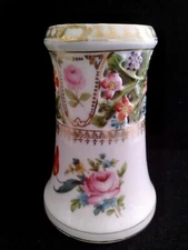 Rudolf Wachter RW Bavaria Handled Reticulated Floral Hatpin Holder 5-3/4"H