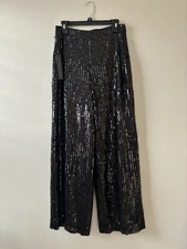 House of Harlow 1960 Women’s Sequin Pants Size 6 Black Sparkle NEW