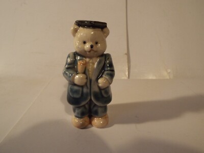 8 cm großer Miniatur-Teddybär aus Porzellan unbekannter Marke #1
