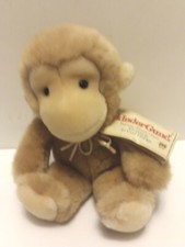 Vintage 1988 Kinder Gund 11" Plush Tan Rattle Monkey Chimp Stuffed Lovey