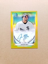 2014 Bowman Chrome Prospect Auto Gold Refractor /50 Jacob May #BCAP-JM Auto