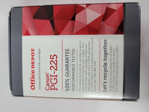 Lot of 2 - Office Depot Compatible with Canon PGI-225 Black Ink Cartridges - Picture 3 of 3