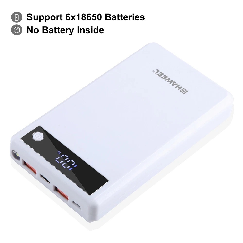Power Bank Box Fast Charger Battery Case w/Display For HAWEEL 6 Cells 18650 Part Power Bank Box Fast Charger Battery Case w/Display For HAWEEL 6 Cells 18650 Part
