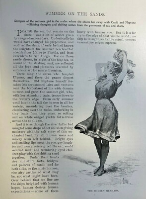 1897 Summer on the Sands Beaches Sunbathing Swimming illustrated
