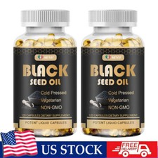 Black Seed Oil Capsules -2 120pcs Immune Support Antioxidant Boost Heart Health
