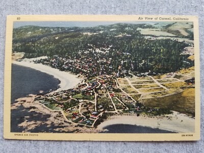 Air View of Carmel California Aerial View Postcard c 1940