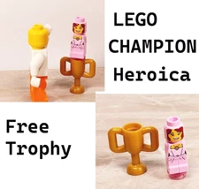 LEGO Minifigure Miniature Champion Trophy Stand Heroica Pink Princess Winner