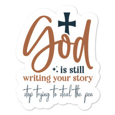 Christian Jesus God Faith Vinyl Sticker, Water Resistant Laptop, Water Bottle