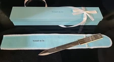 Tiffany & Co. Silverplated Letter Opener Ostrich Abbott Logo New W/Pouch & Box