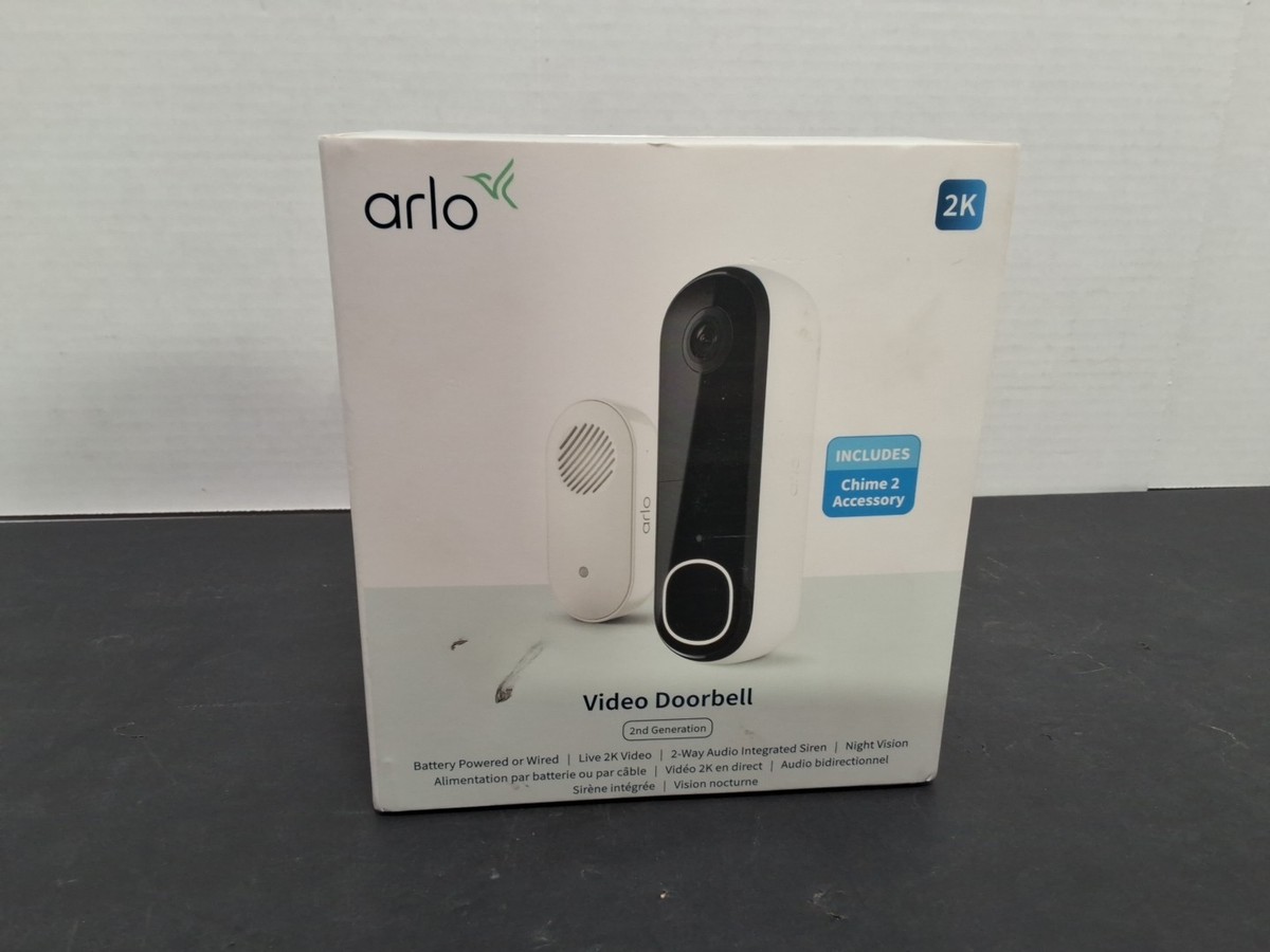 Arlo Wireless Video Doorbell 2nd Gen 2K AVDK4001-100CNS with Chime