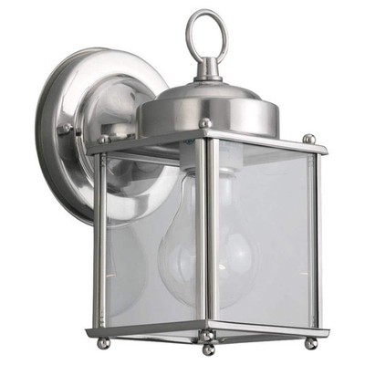 Generation Lighting New Castle 1-Light Brushed Nickel Wall Lantern Sconce