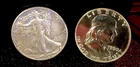 2 Silver Coins Lot 1  1960 Franklin Half Proof And 1  1945 Walking Liberty Half