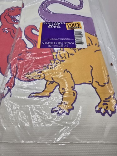 Menge 2 Hallmark Party Express Dinosaurier Tischdecken 54" x 89" Vintage Stil... - Bild 2 von 5