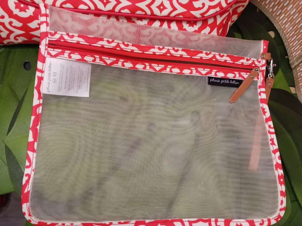 Petunia Pickle Bottom ~ Diaper Bag Backpack ~ Orange Patterned w Accessory Pouch — 第 4/4 张图片