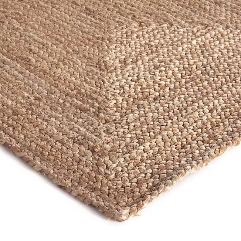 Natural Runner Jute Rug Area Handmade Jute Carpet Home Decore - Image 2 of 4