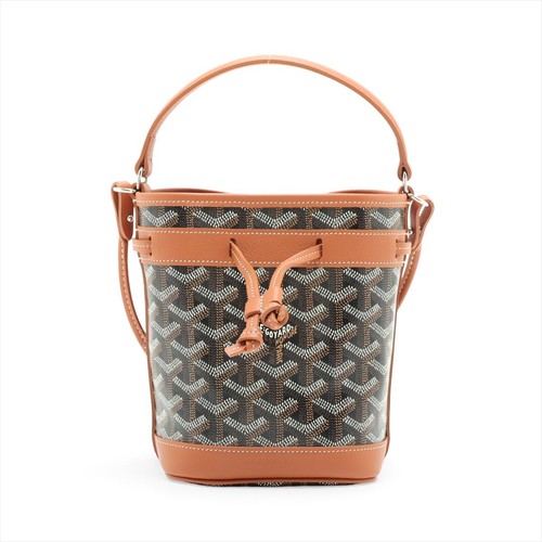 Goyard Petit Flot Mini Handbag PVC / Leather Brown Unisex #ALB7627