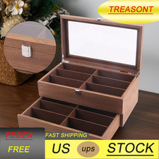 12 Slot Eyeglasses Case Box Sunglass Storage Box Wood Eyewear Display Organizer